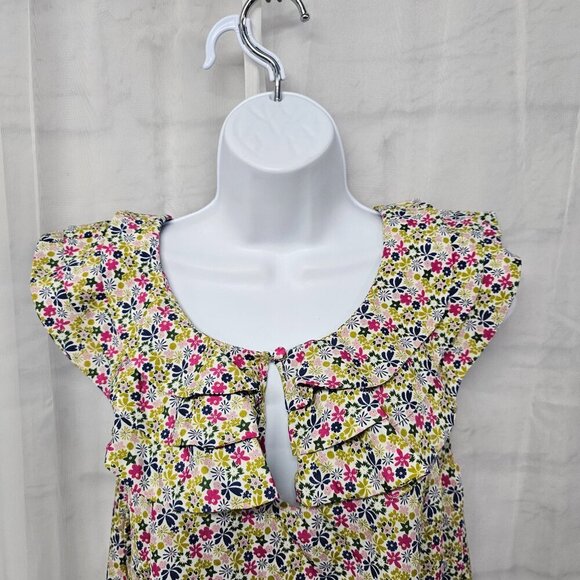 Liberty of London Target Purple Green Ruffle Tank Boho Festival L - Picture 2 of 10